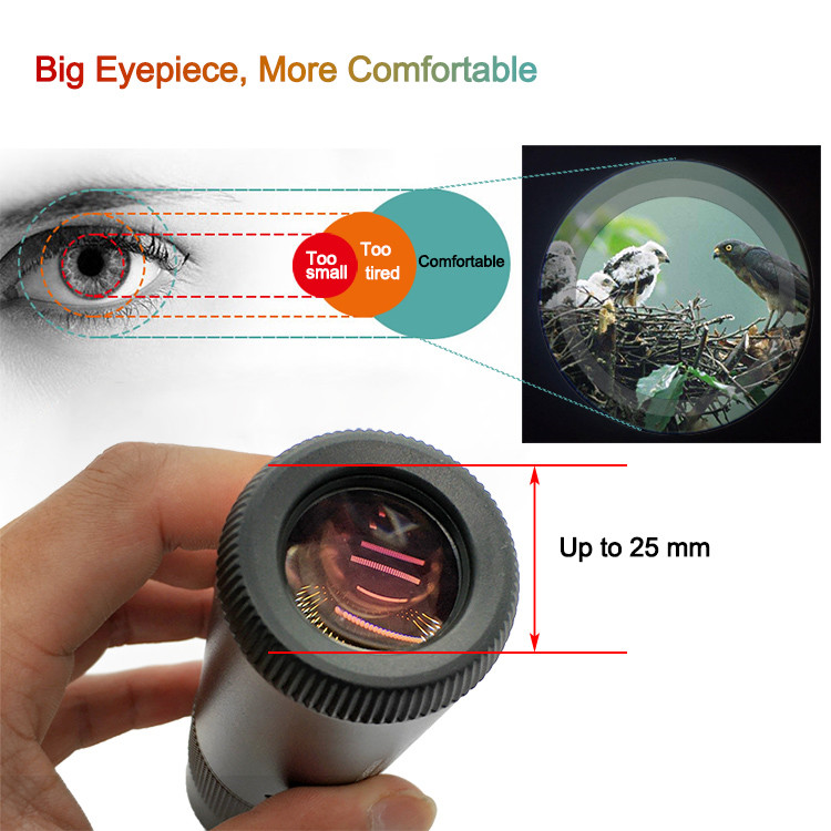 ED Lens Optical Monocular Telescope , 8x33 Pocket Monocular Phone Telescope