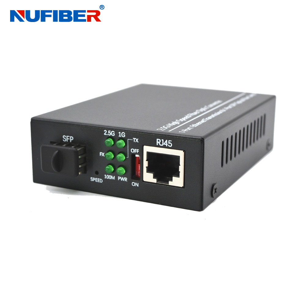2.5G SFP Media Converter 100/1000/2500M RJ45 to 1G/2.5G SFP Fiber Media Converter DC12V