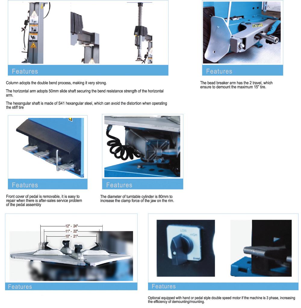 110v 220v 380v 26 Inch Rim Tire Changing Machine