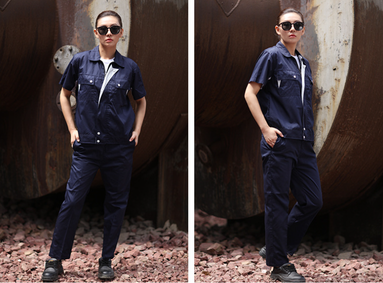 Customized Unisex Cotton Work Clothes for Men and Women Two Pieces Industrial Uniform