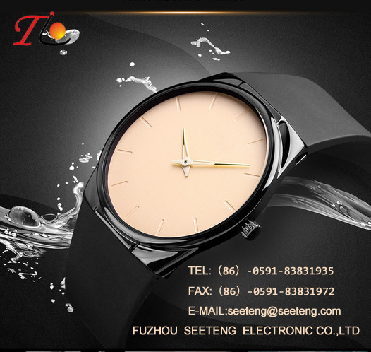 Silicone strap with alloy case and color customized dial watch silicone watch