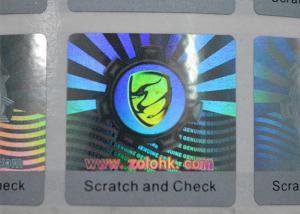 China Hologram sticker with scratch layer printing for security use on sale