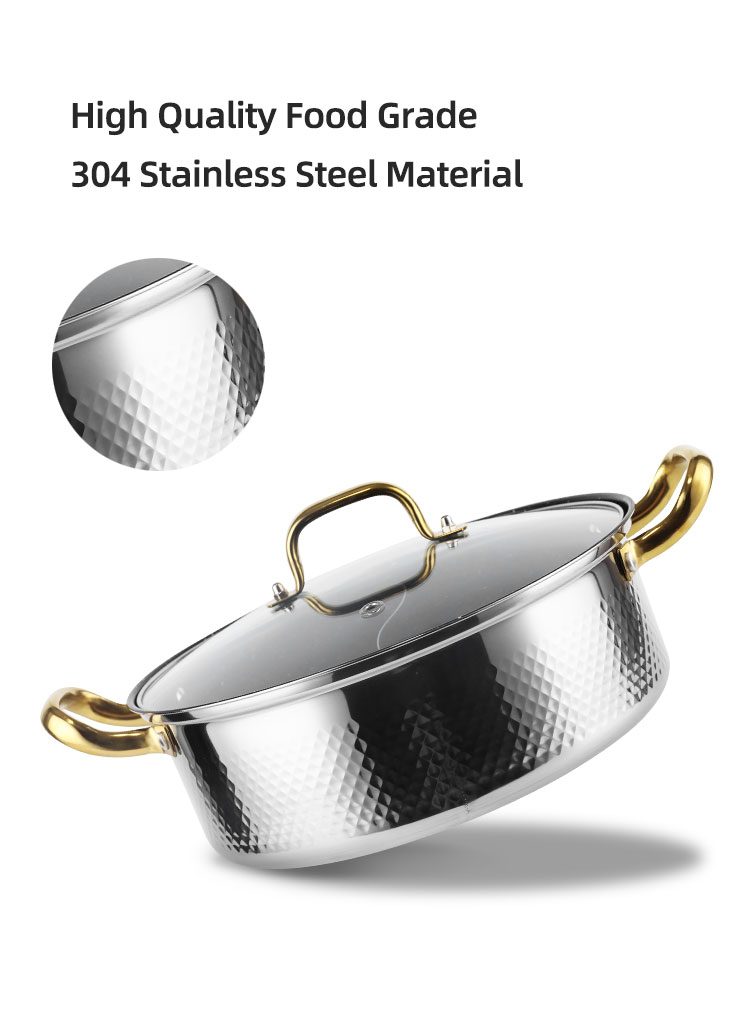 New Arrival Soup & Stock Pot Induction Cookware Kitchen Pots 304 Stainless Steel Hot Pot With Divider