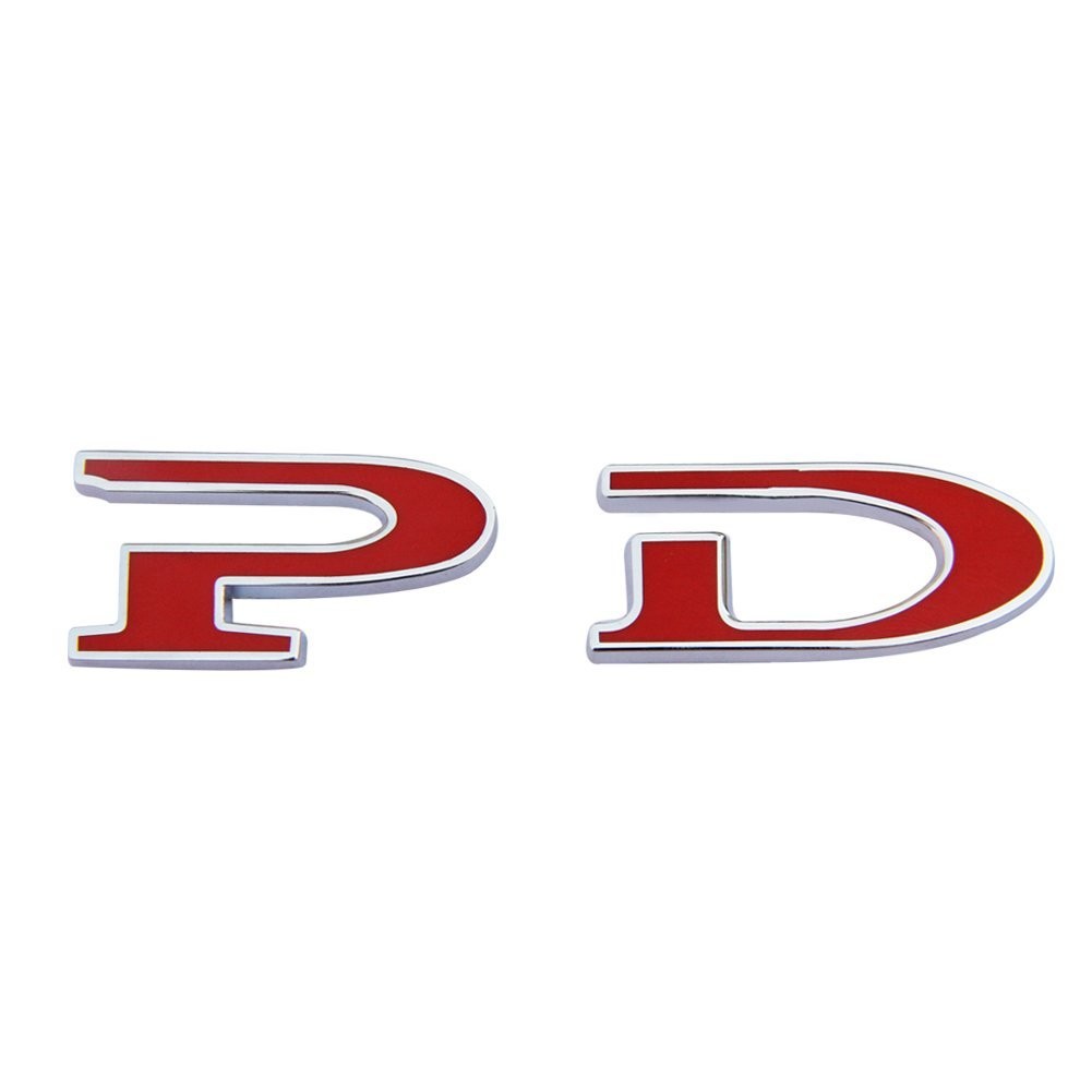 Topfit Customized Stereoscopic Pd Sticker for Tesla Model S (Red 2 of Set)