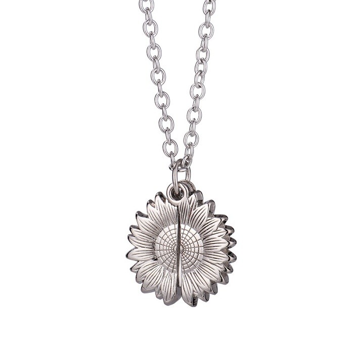 Blank Vintage Sublimation Sunflower Locket Necklace Jewelry For Sublimation