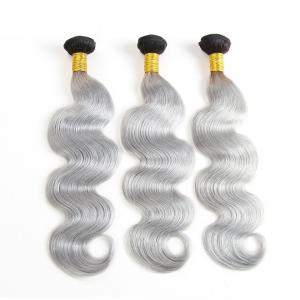 China 1B Grey Ombre Hair Weave Brazilian Ombre Curly Weave No Chemical on sale
