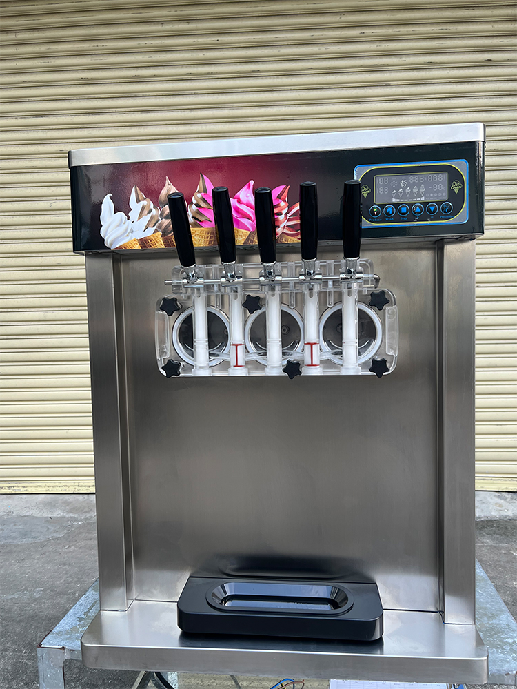 R410a R134A Refrigerant Soft Serve Ice Cream Machine 5 Flavors Commercial Maker English Operating Language