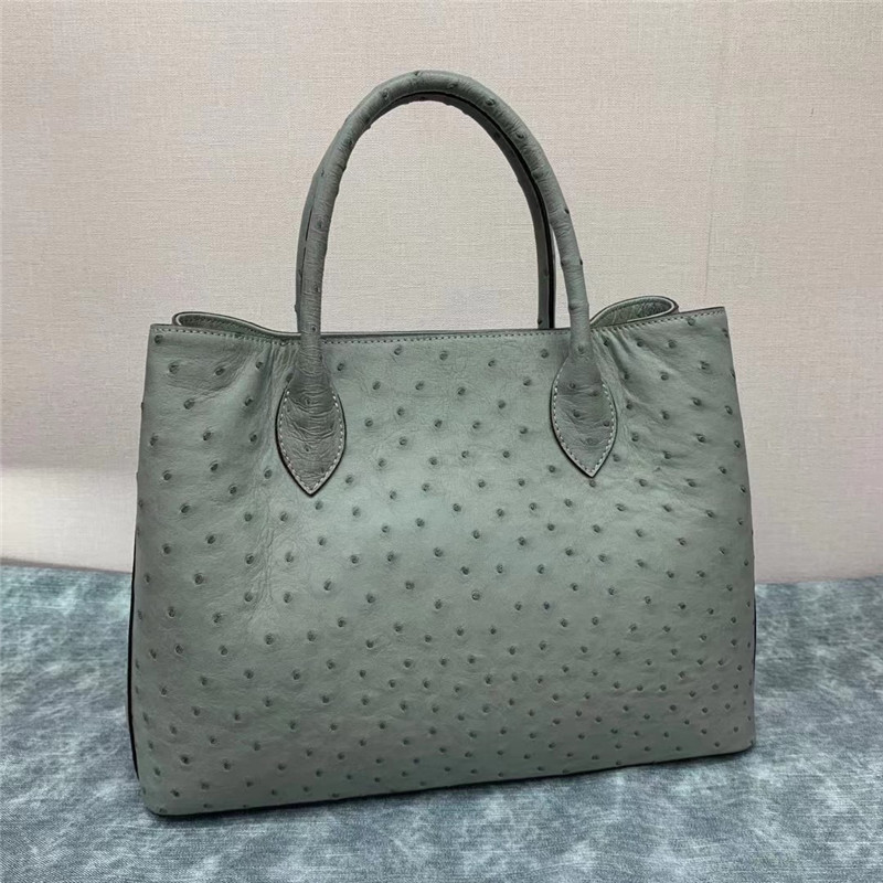 Authentic Real True Ostrich Skin Women Totes Female Handbag Genuine Exotic Leather Lady Working Purse Large Shoulder Bag