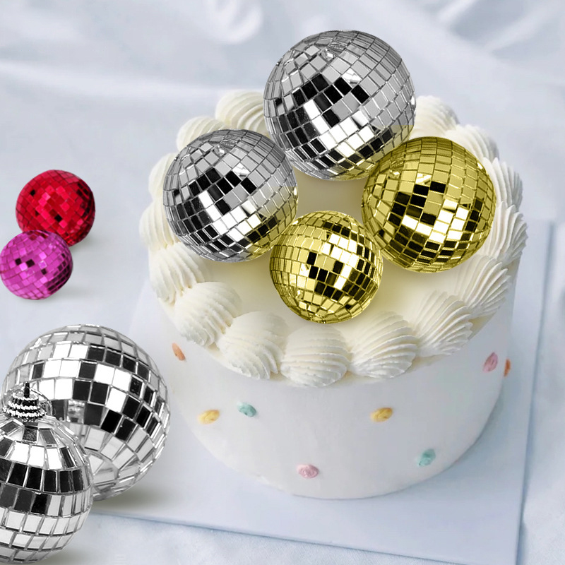 Glass Dome Mirror Ball Sticker Reflective Wall Sticker Silver Gold Rose Gold Mirror Balls Sticker for Wedding Decoration