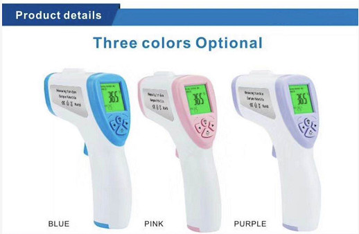 ABS Material Non Contact Forehead Scan Thermometer Blue / Pink Color