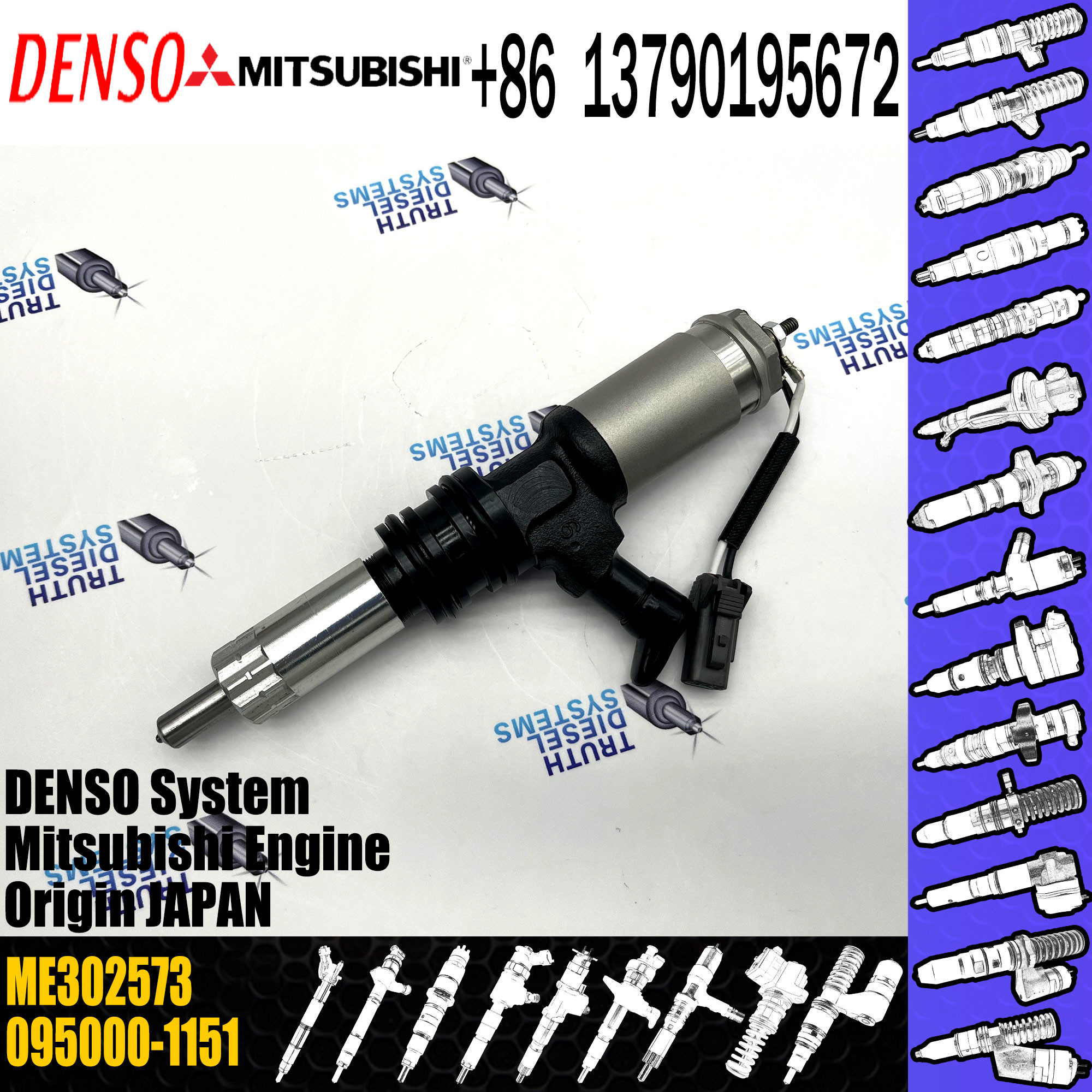 Diesel engine Common Rail Fuel Injector system 095000-1150 ME132940 095000-1151 ME302573 For MITSUBISHI