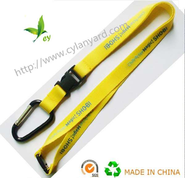 Corporate logo polyester carabiner lanyards