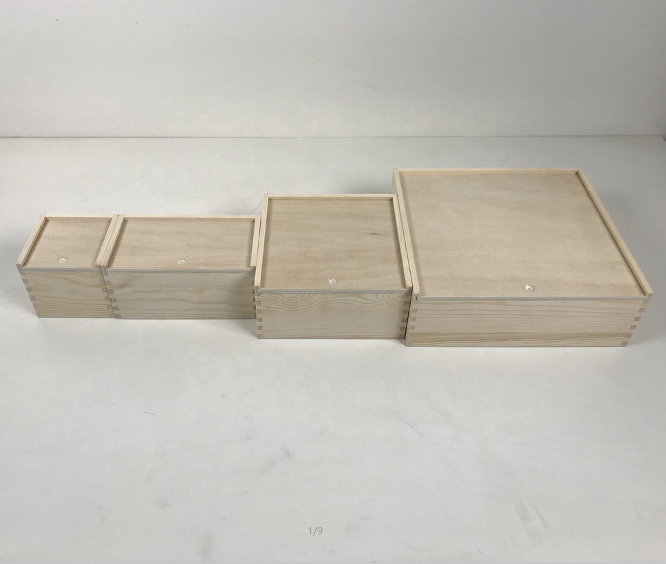 CARB Customized Unfinished Wooden Craft Boxes Bulk Timber Wooden Box