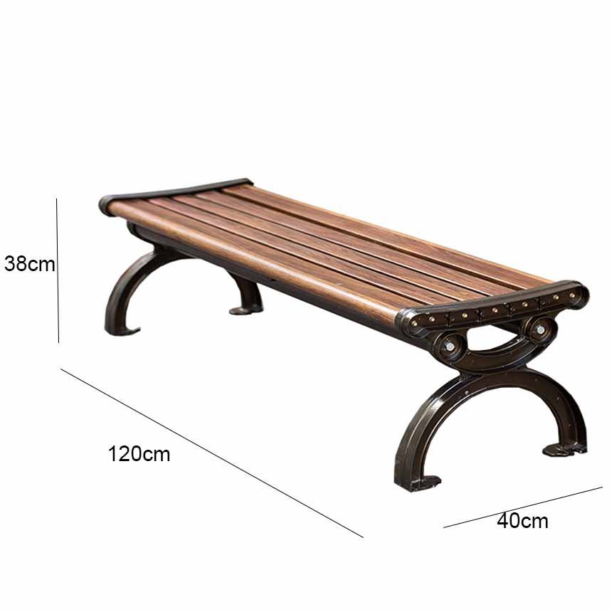 Public Cast Aluminium Garden Bench UV Resistant Cast Aluminum Patio Bench