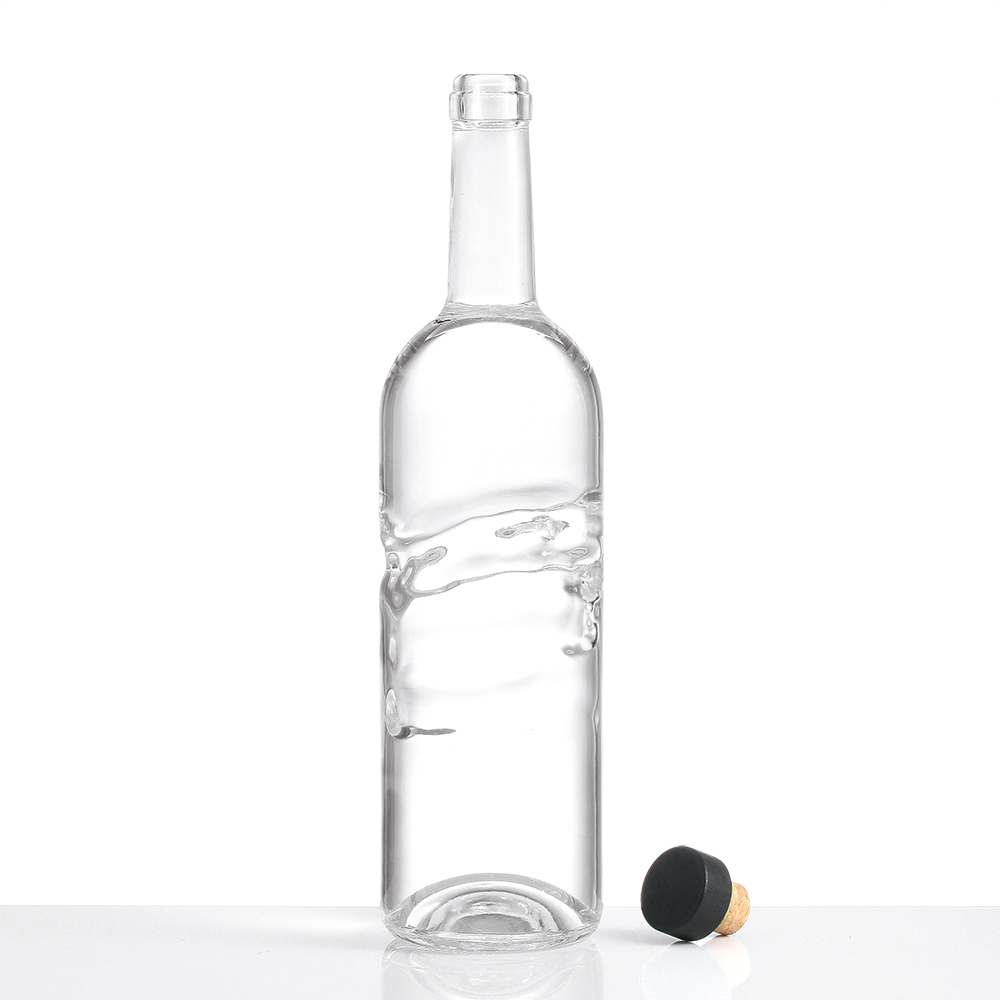 Customized Matte Dark Glass Vodka Bottle Glass Collar Material and Spray Cap 750ml