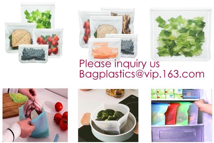 PEVA Reusable Food Storage Bag Airtight Zip Seal Bags Keep Your Food Fresh Re-zips are made out of food safe, fresh lock