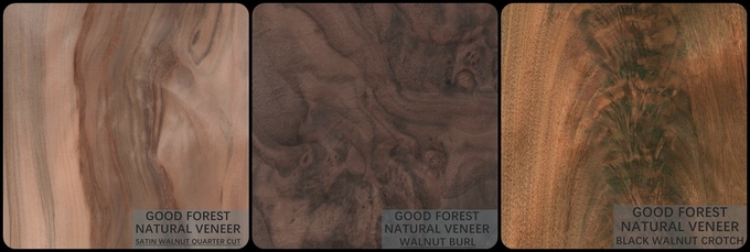 Grain Crotch Natural Wood Veneer Sheets Quarter Cut American Walnut