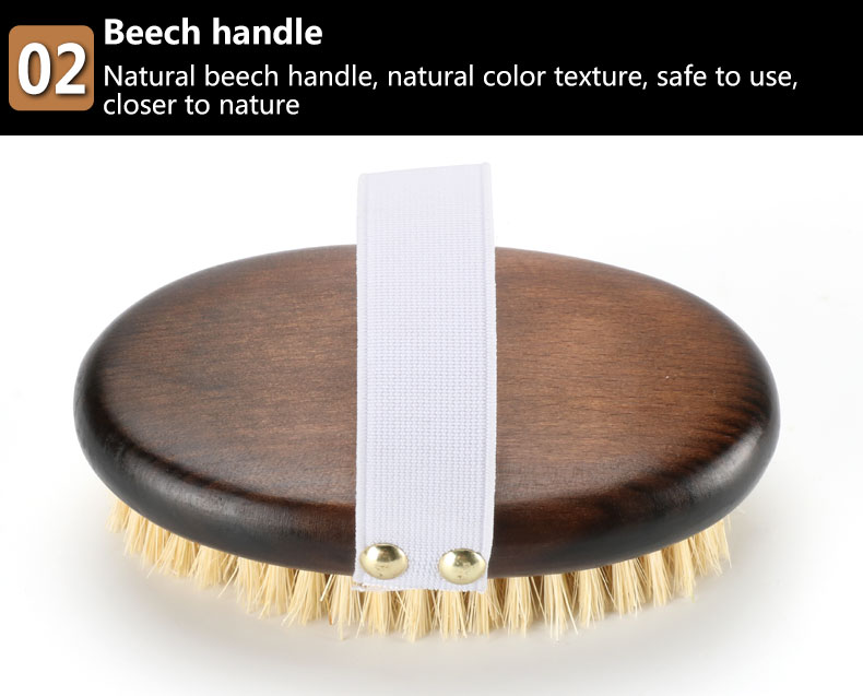 Oval Beech Wood Handle Body Brush r Dry Skin Shower Back Brush