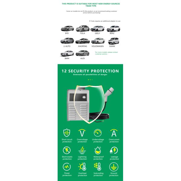 GBT 7KW 32A DC Portable Charging Station Temperature Protection Energy Electric Car Fast Charger Purpose for Replace/Repair