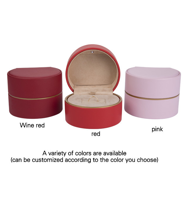 Round Fashion Leather Jewelry Box Multi Color Eco Friendly For ring Holder