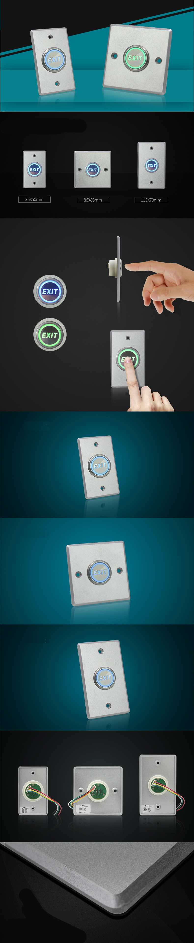 Smart Access Control Exit Button Push Exit Switch Door Release Touch Door Push Button