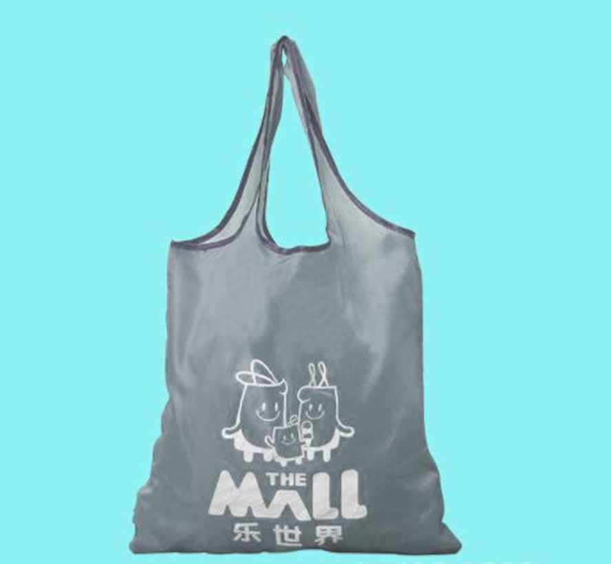 Reusable supermarket Grocery carrying bag 190T polyester Recycled Nylon bag Eco-friendly promotional branding products