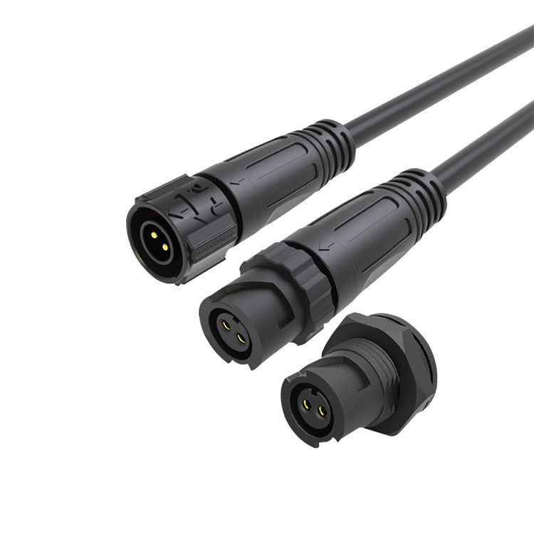 10A Flame Resistance 94-V0 2-Pin Self-Locking Male-Female Mating Connector For Industrial Applications
