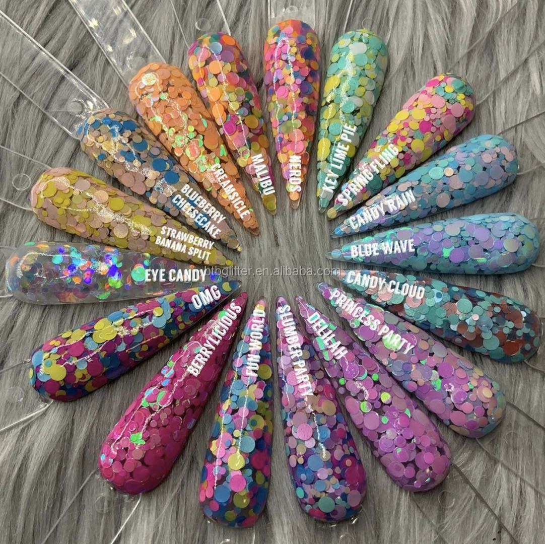 Excellent Nail Art Effect in Chunky Polyester Shifting Glitter for Mixed Chameleon Glitter