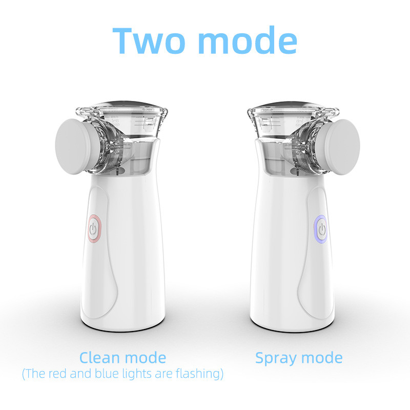 Home Nebulizer For Adults:DC 3V White Handheld Portable Nebulizer With Transparent Storage Tank