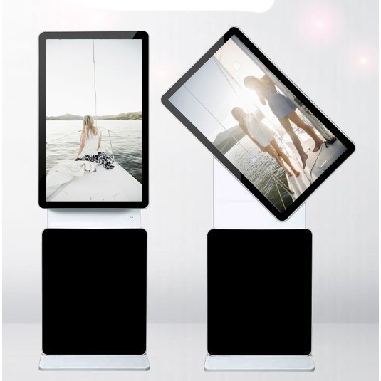 Free standing 43" inch Android WIFI network LCD LED signage AD player display with rotating screen function