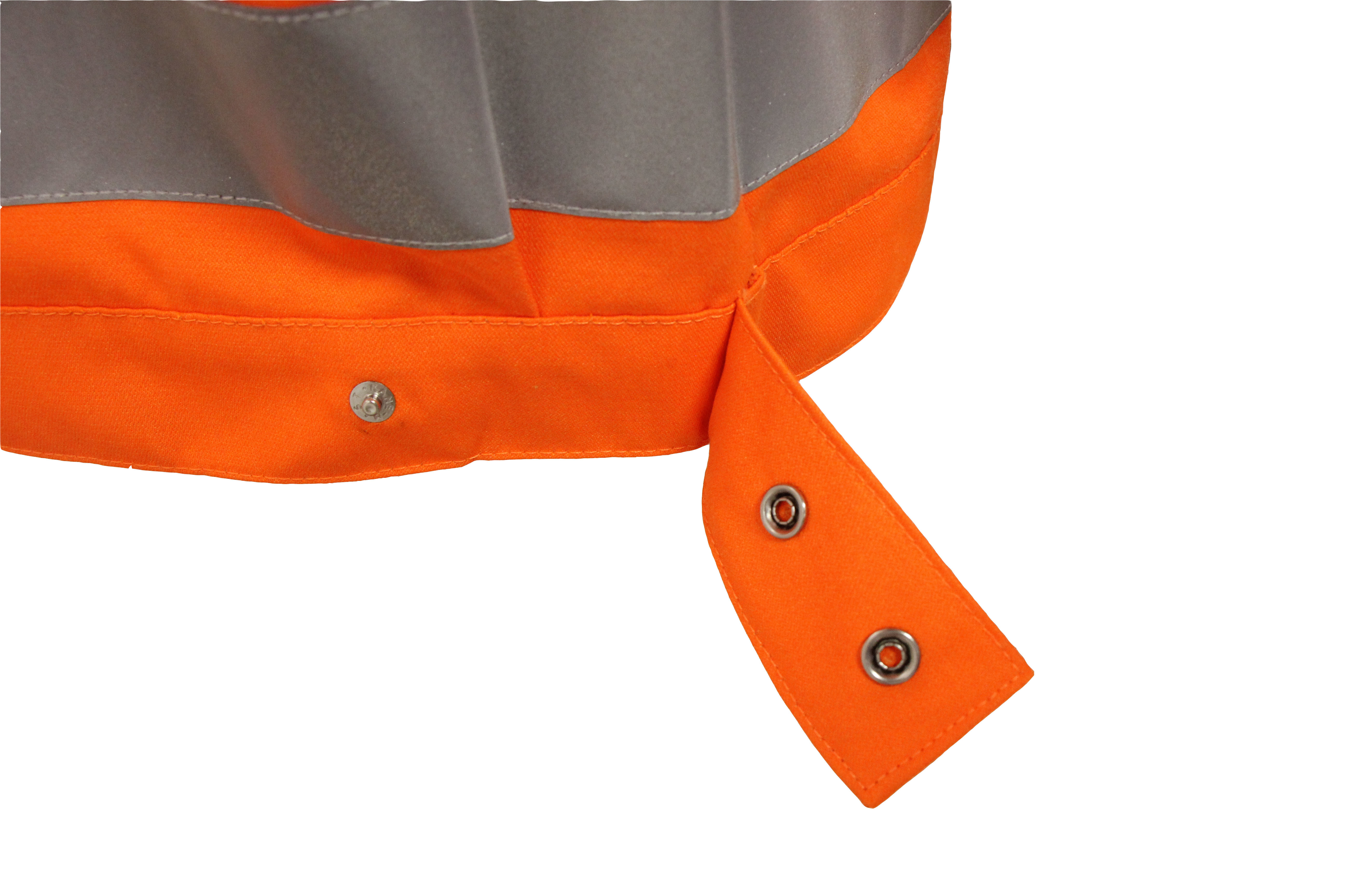 CVC 55% Cotton 45% Polyester 245GSM Orange Jacket With Reflective Strip Two Flap Pockets