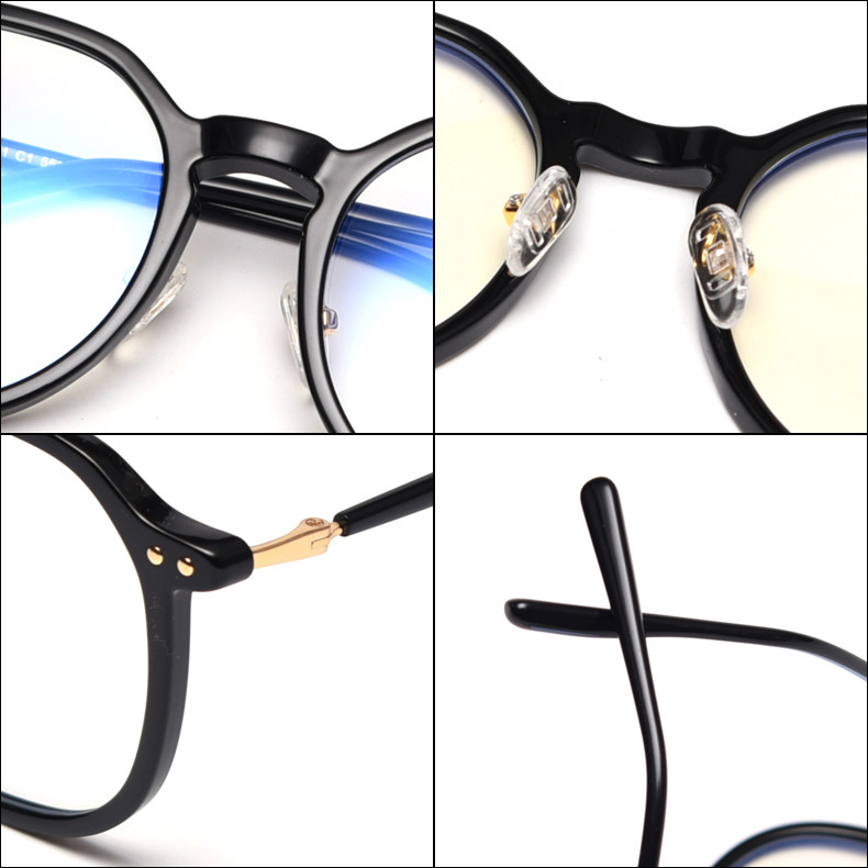 Korean TR90 Frame Optical Plain Lens Glasses Unisex Blue Light Blocking