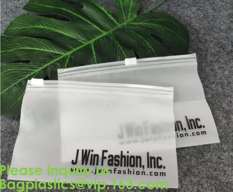 Transparent PVC Biodegradable Custom Frosted Slider Zipper Pouch For Bikini Swimwear Clothing Plastic Packaging Zip lockk