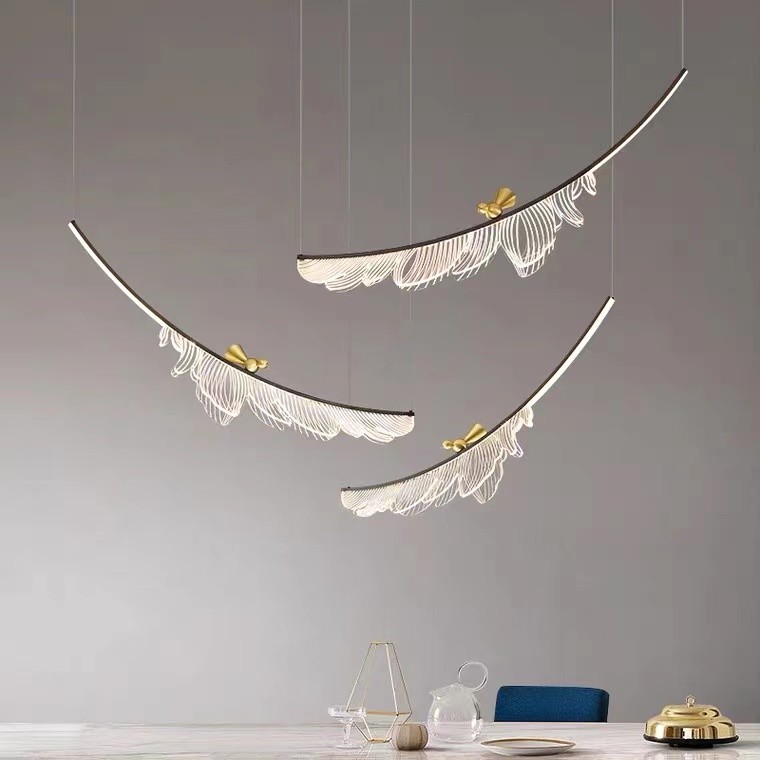 Gold Bird Led Pendant Light Fixtures Suspended Pendant Lamp