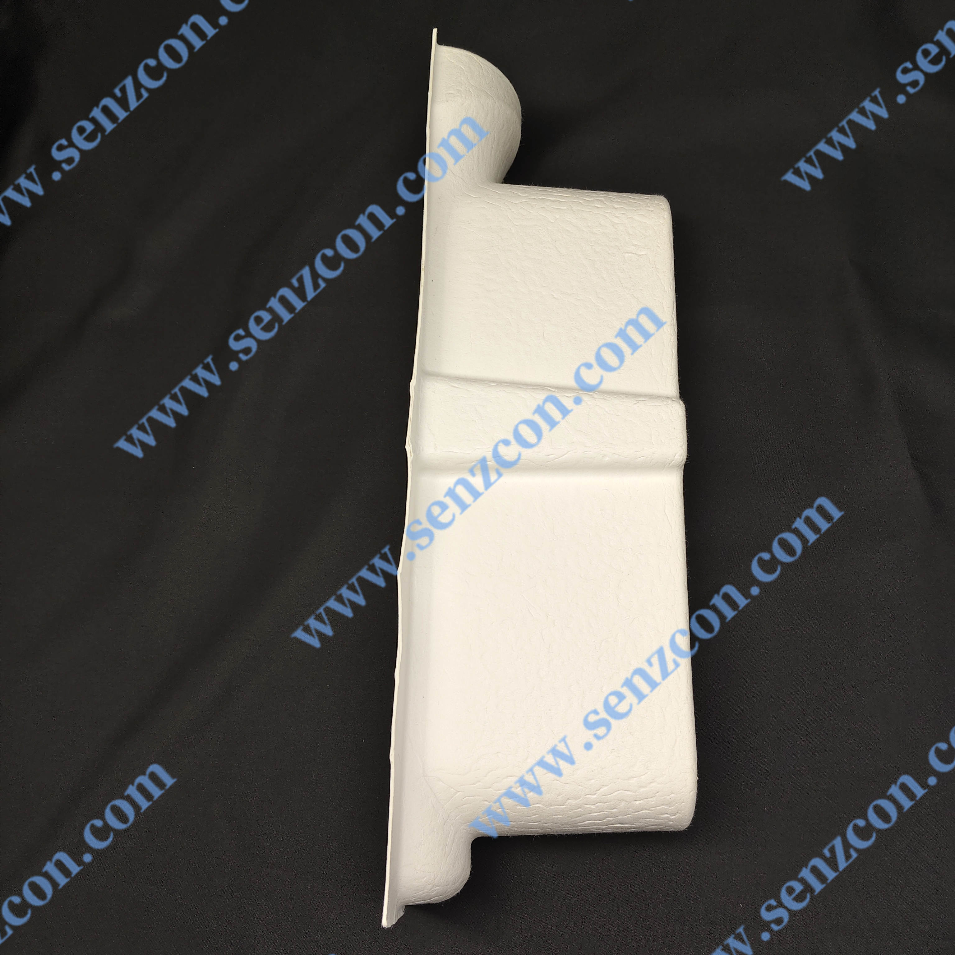 Paper pulp molding packaging for small household appliances. Foldable hair straighteners and hair curling irons. Environmentally friendly white paper