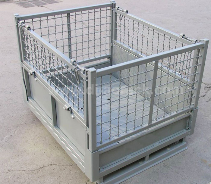 Warehouse Heavy Duty Foldable and Stackable Steel Stillage Cage