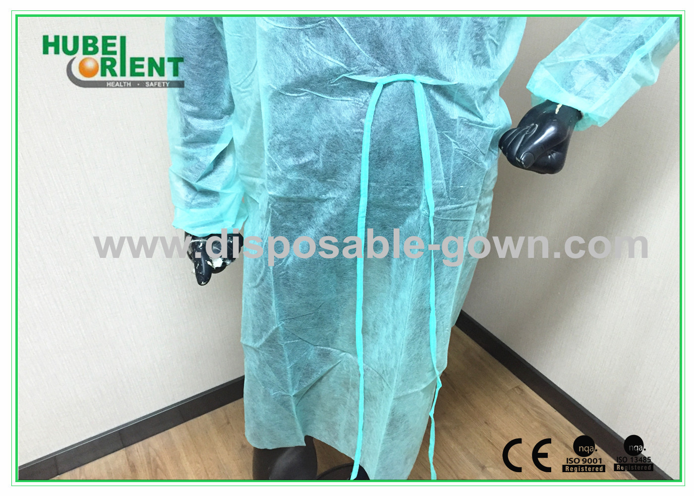 Non-Toxic Yellow Or Other Color PP+PE Disposable Isolation Gowns With Elastic Wrist For Hospital/Factory