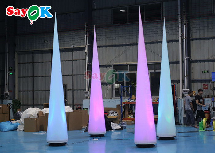 5m Inflatable Lighting Decoration Cone Red Light Post For Party Wedding Event