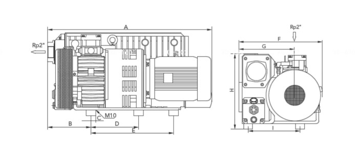 Roots Rotary Vane Vacuum Pump Set Two Stage 150L/S Suction Capacity