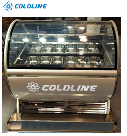8*1/3 Pans Ice Cream Display Freezer 450L Gelato Showcase