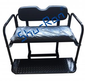 China EZGO RXV Golf Cart Flip Folding Rear Back Seat Kit - Black Cushions on sale