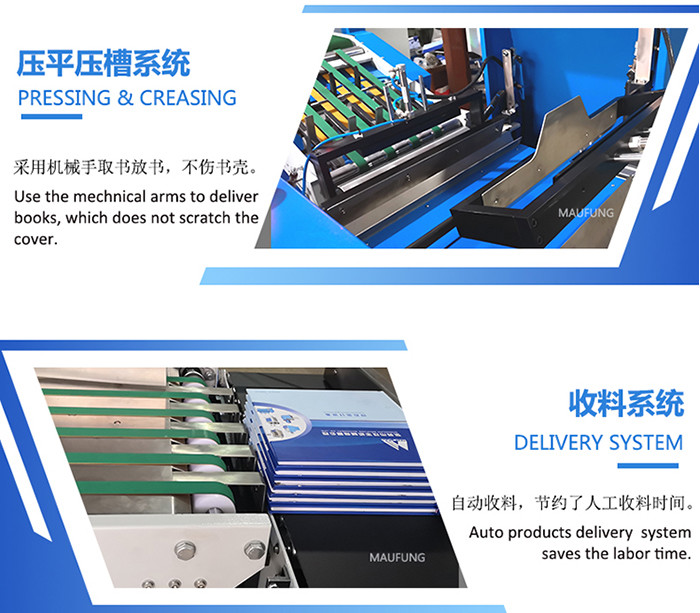 Fully Auto Hard Cover Photo Book Album Casing In Machine With Book Pressing & Joint Setting Station Maufung MF-FAC390