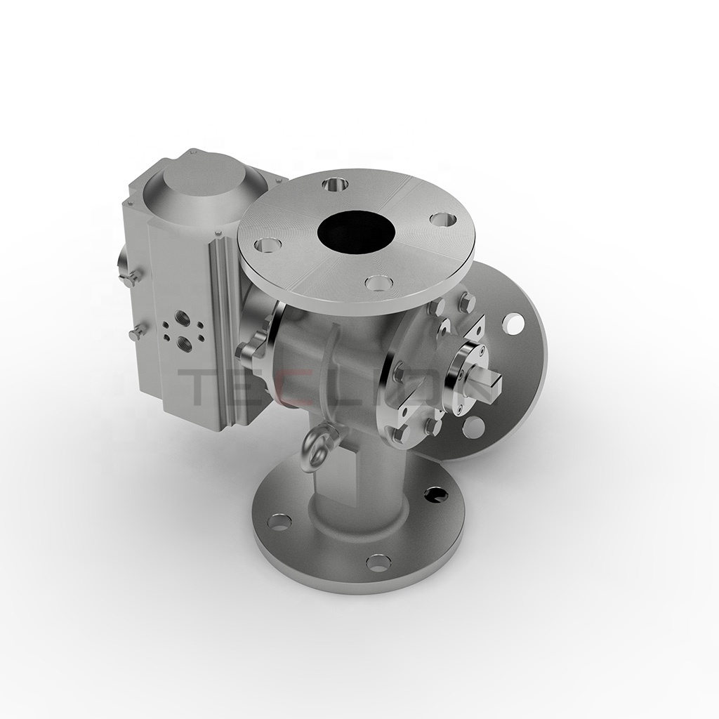 Solid Plunger Pneumatic Diverter Valves For Pneumatic Conveying Stainless Steel