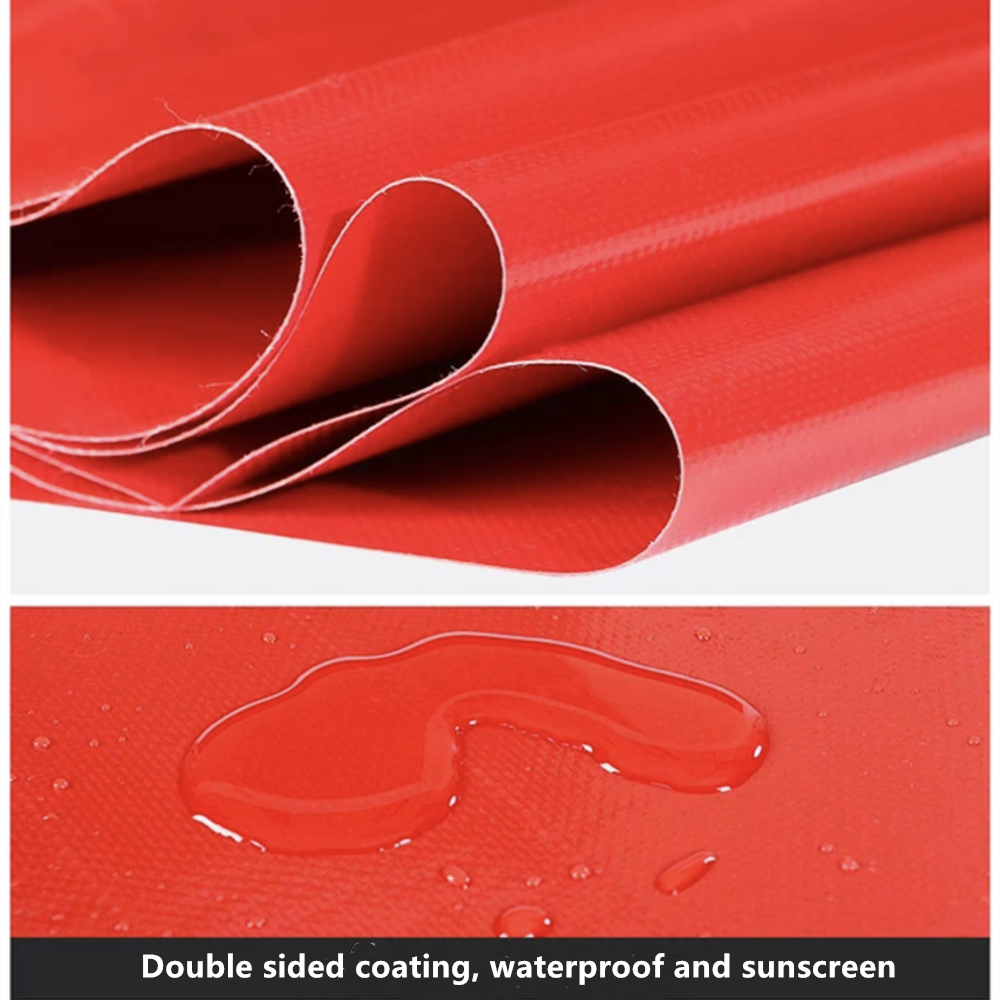 18oz PVC Vinyl Tarpaulin PVC Snow Removal Tarp With Straps For Construction Site
