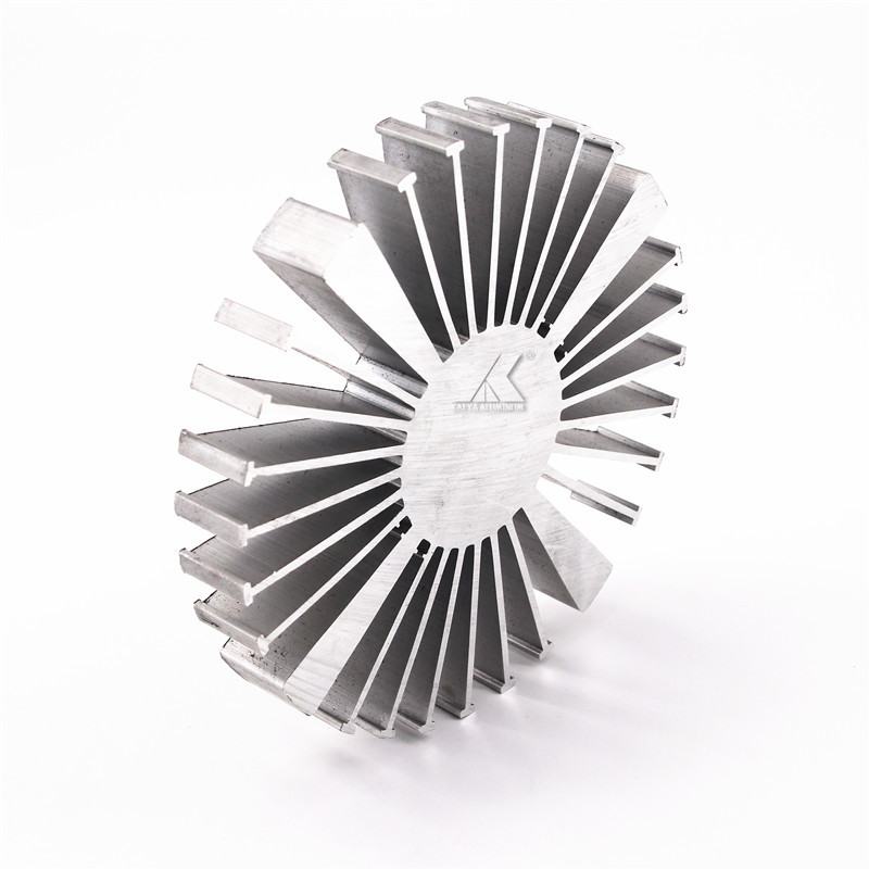 Cylindrical Round Shape Aluminum Extrusion Heat Sink Profiles 6063 T5 Alloy