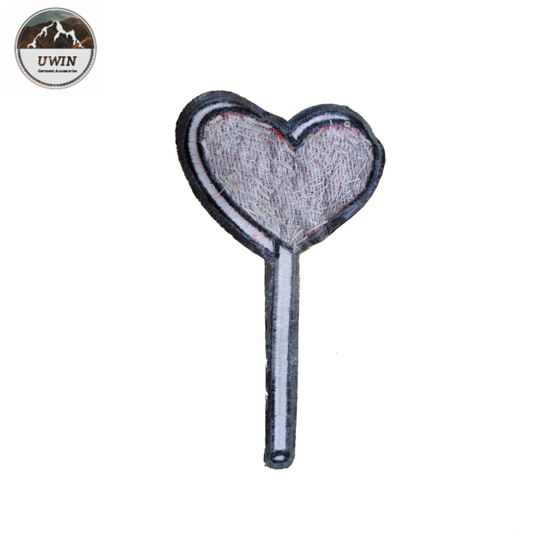 Iron On Backing Beaded Applique Patches With Bee / Heart Lollipop Shape