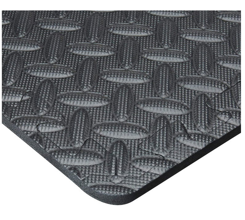 Eva Interlocking Exercise Foam Floor Mats With Border - For Gyms, Yoga, Outdoor Workouts, Kids - Available In Black,