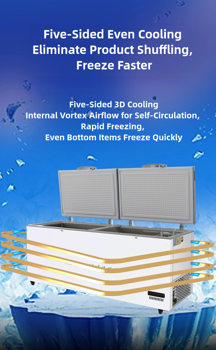 960-2600mm Length Ultra-Low Temperature Freezer for Seafood -45 -60 Degrees Celsius