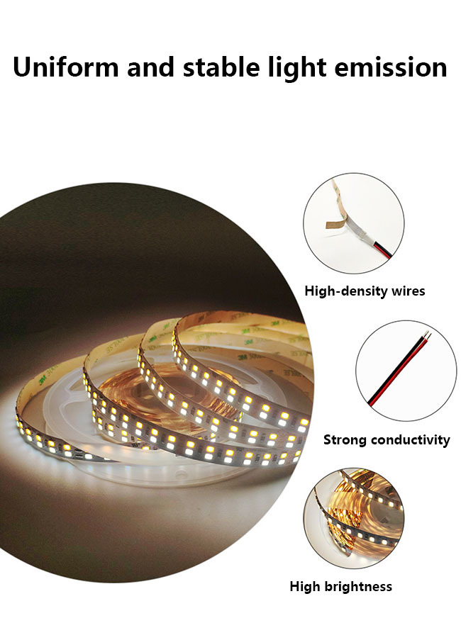 2835 Cct 24v Led Light Strip Self-adhesive 240 Light High Brightness Soft Light Strip Ul