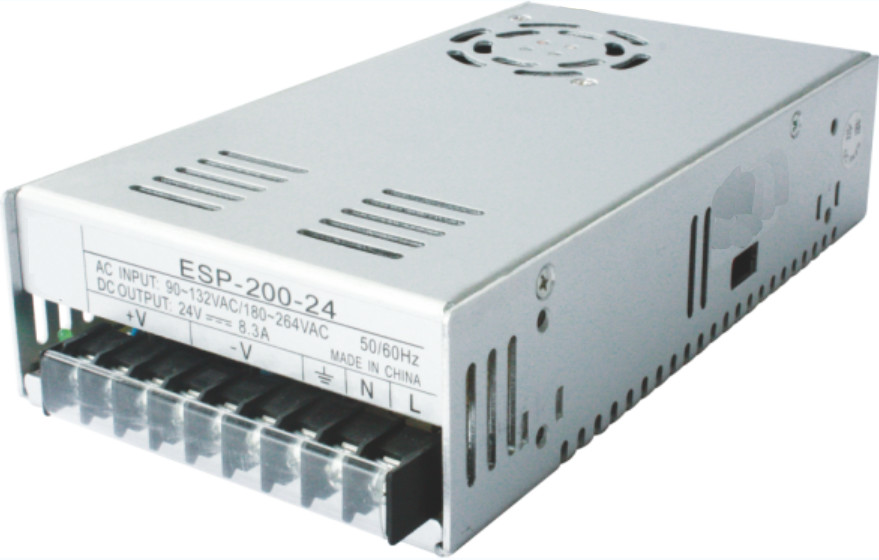 White 200W Din Rail Switching Power Supply 20ms Hold Up Time GB4943 2001 Lightweight